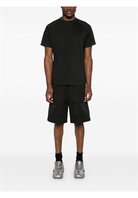 Black short-sleeved perforated T-shirt Heliot Emil - men HELIOT EMIL | SS24M09106BLK01